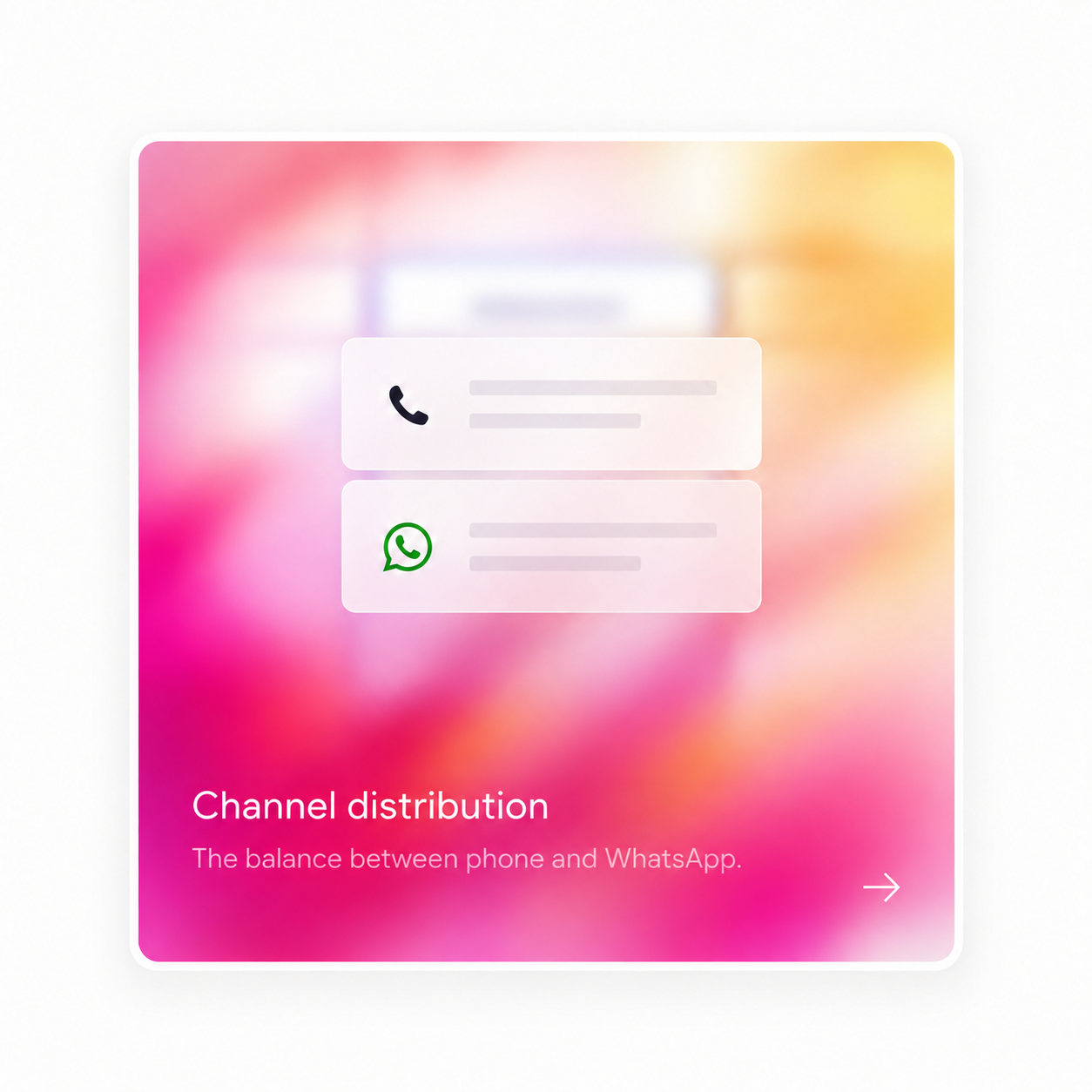 A pink visual illustrating the balance between phone and WhatsApp.